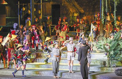 實(shí)景影畫《紅色娘子軍》在三亞首演