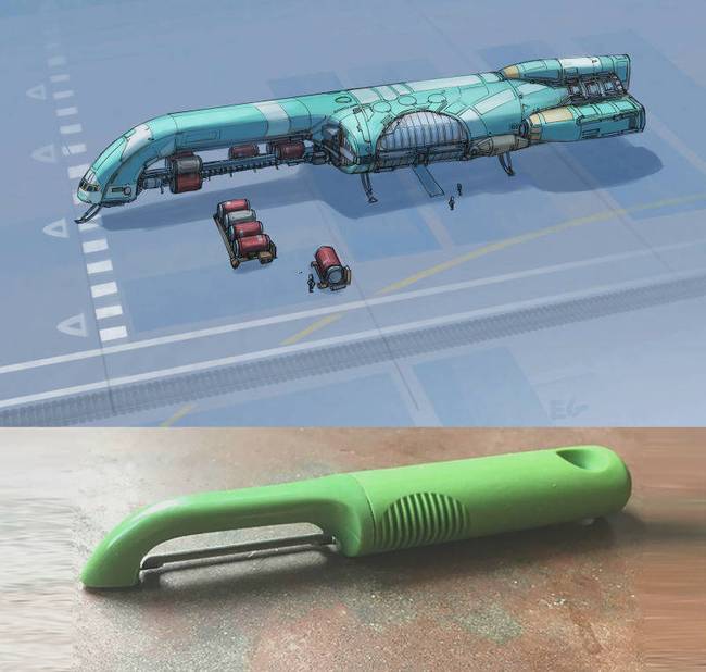 自由畫(huà)師科幻概念畫(huà)：PS4手柄也能變成宇宙飛船