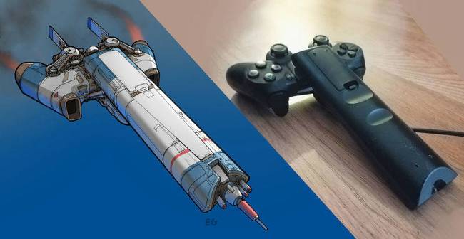 自由畫(huà)師科幻概念畫(huà)：PS4手柄也能變成宇宙飛船