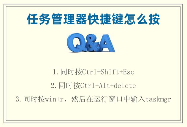 任務(wù)管理器快捷鍵怎么按 Ctrl+Shift+Esc/Ctrl+Alt+del